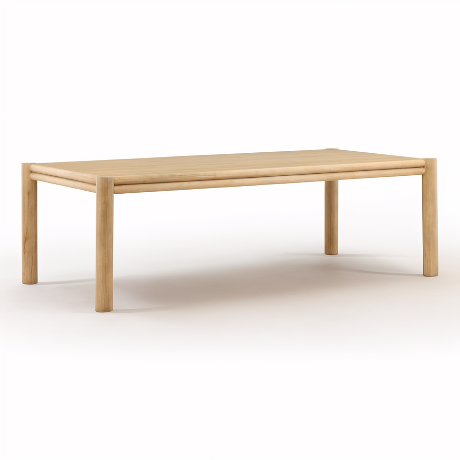 Wooden table on a white background