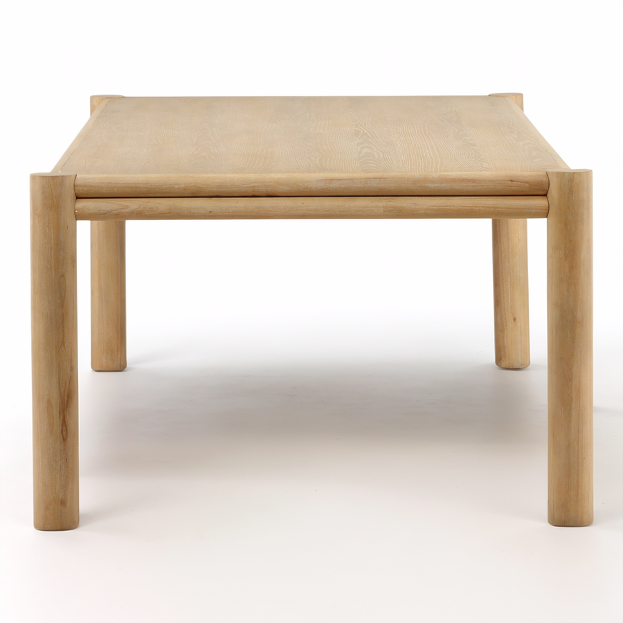 Wooden table on a white background
