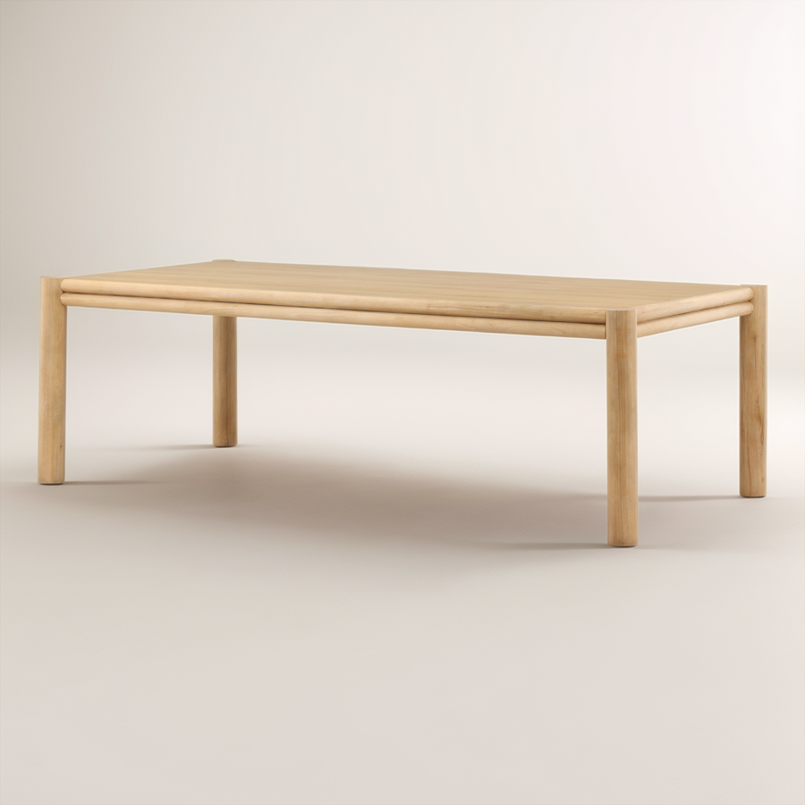 Wooden table on a plain background