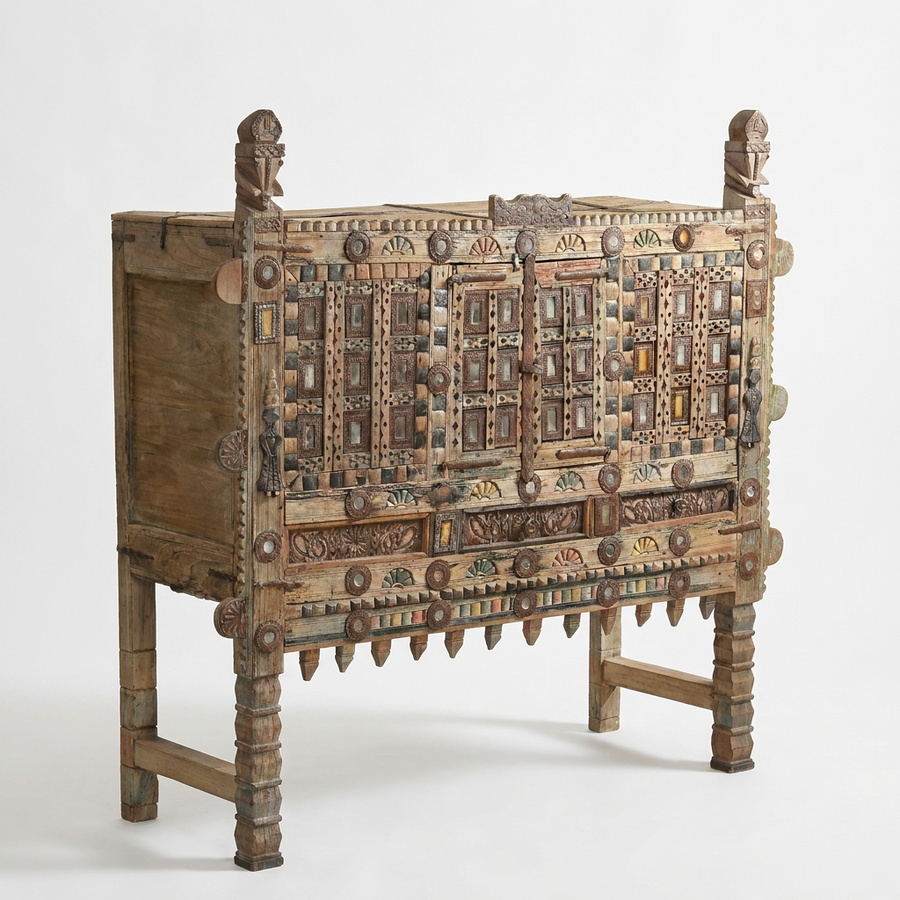 ANTIQUE INDIAN DAMCHIYA CABINET
