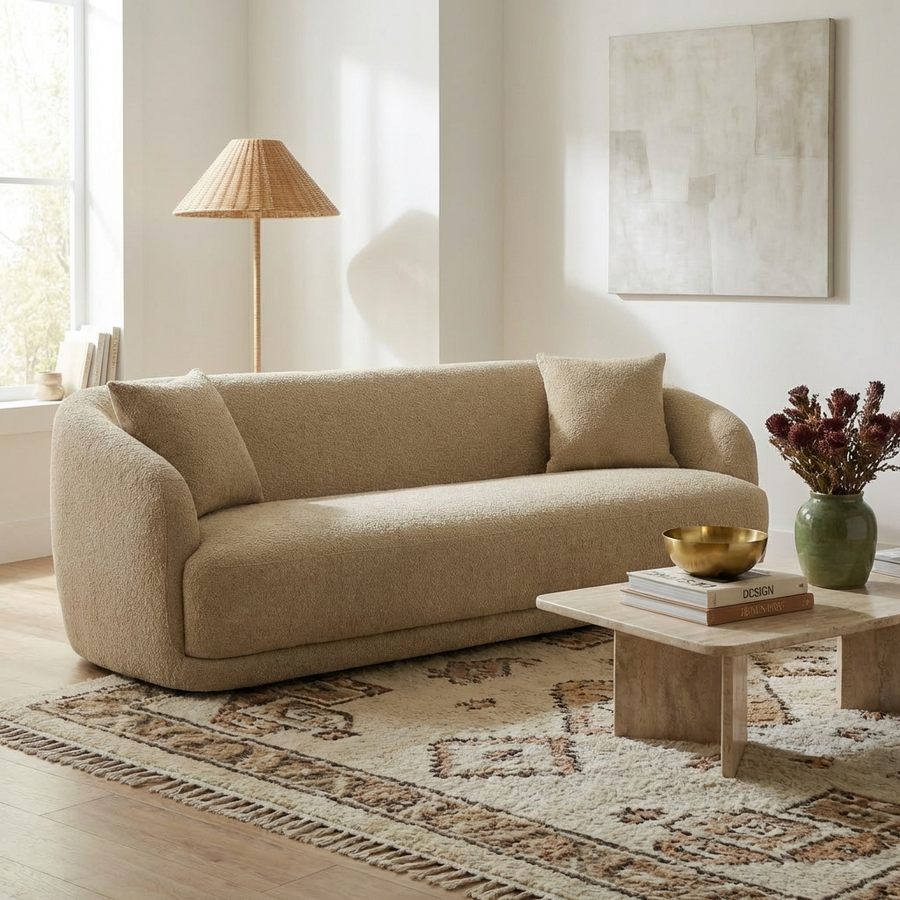 Beige sofa isolated