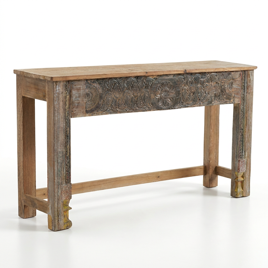 ALBA CARVED WOOD CONSOLE TABLE