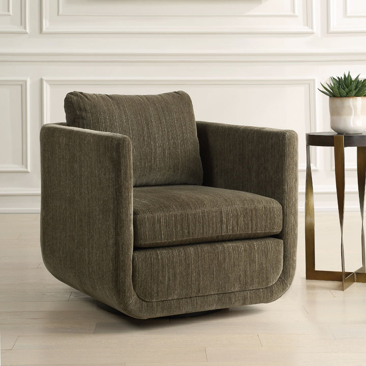 ABOUND CHENILLE UPHOLSTERED SWIVEL CHAIR