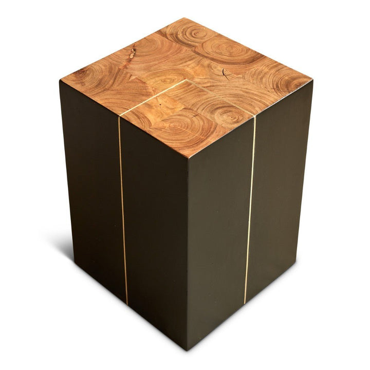 ACACIA WOOD BLOCK STOOL