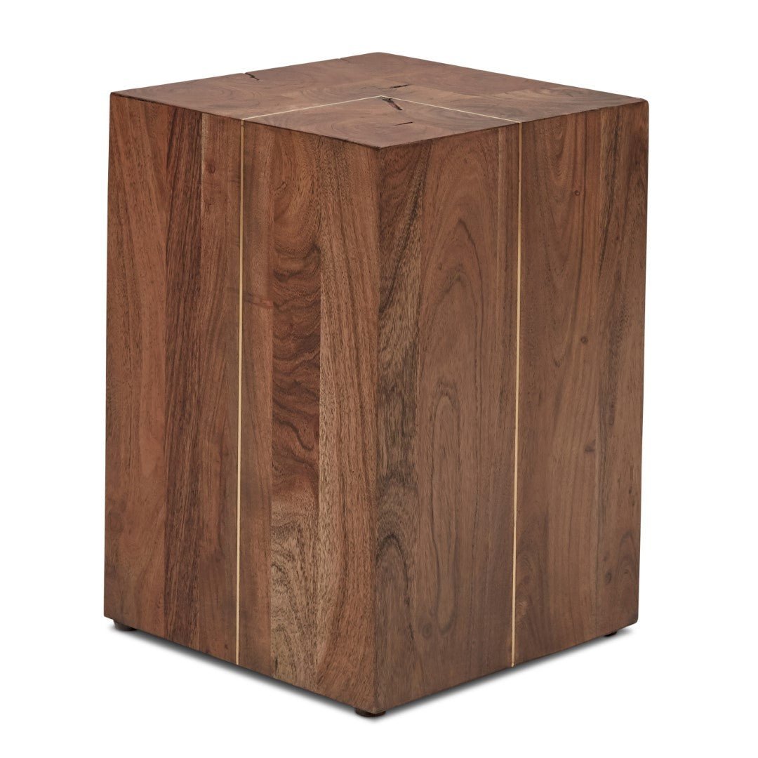 ACACIA WOOD BLOCK STOOL