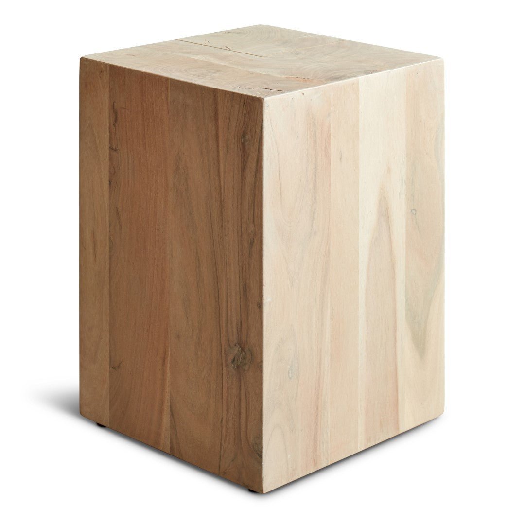 ACACIA WOOD BLOCK STOOL