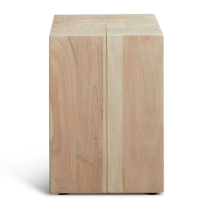 ACACIA WOOD BLOCK STOOL