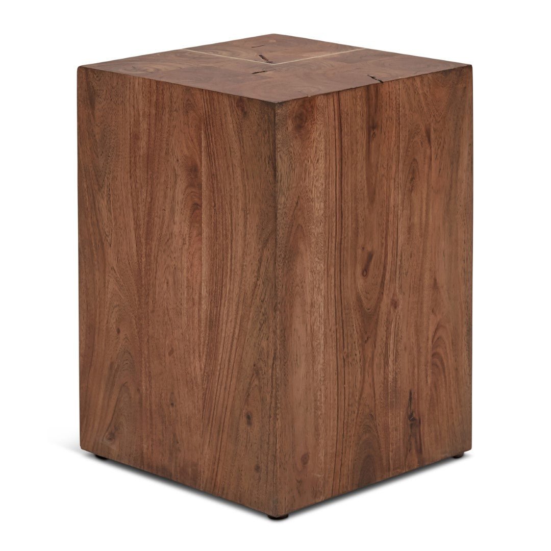 ACACIA WOOD BLOCK STOOL