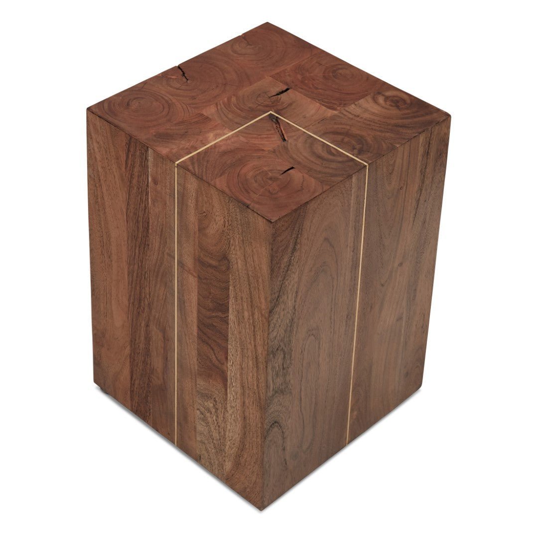 ACACIA WOOD BLOCK STOOL