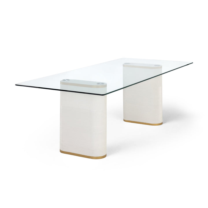 AEMOND 86.5" DINING TABLE - WHITE - SIDE VIEW