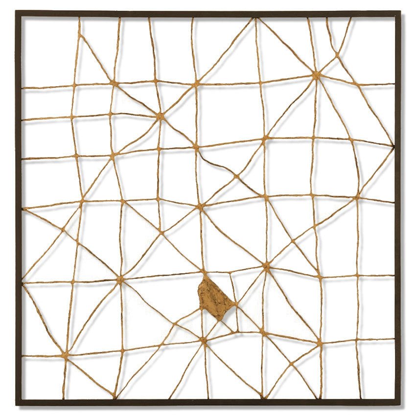 AGED BRASS MESH METAL WALL ART