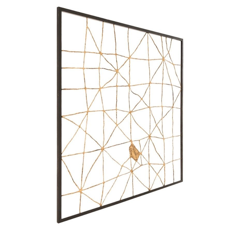 AGED BRASS MESH METAL WALL ART