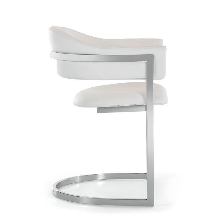 Allie white leatherette dining chair