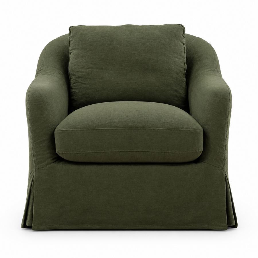ALMA LINEN SLIPCOVER SWIVEL CHAIR