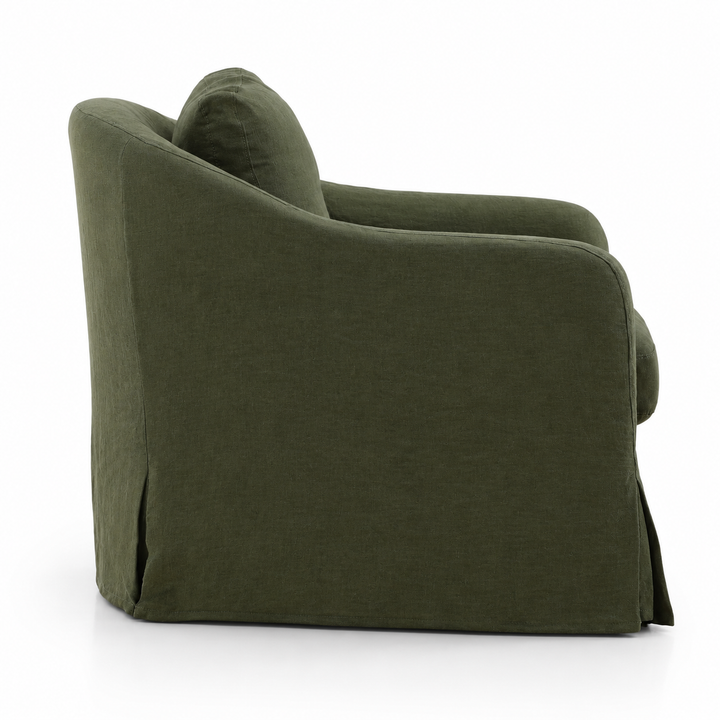 ALMA LINEN SLIPCOVER SWIVEL CHAIR