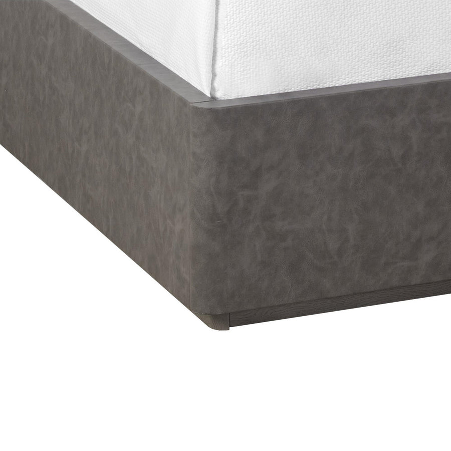 ALTMAN LEATHER WRAPPED PANEL BED - CLOSE VIEW