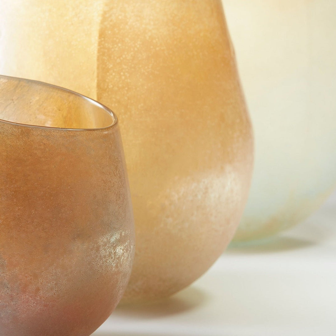 AMBER SCAVO IRIDESCENT BLUB VASE