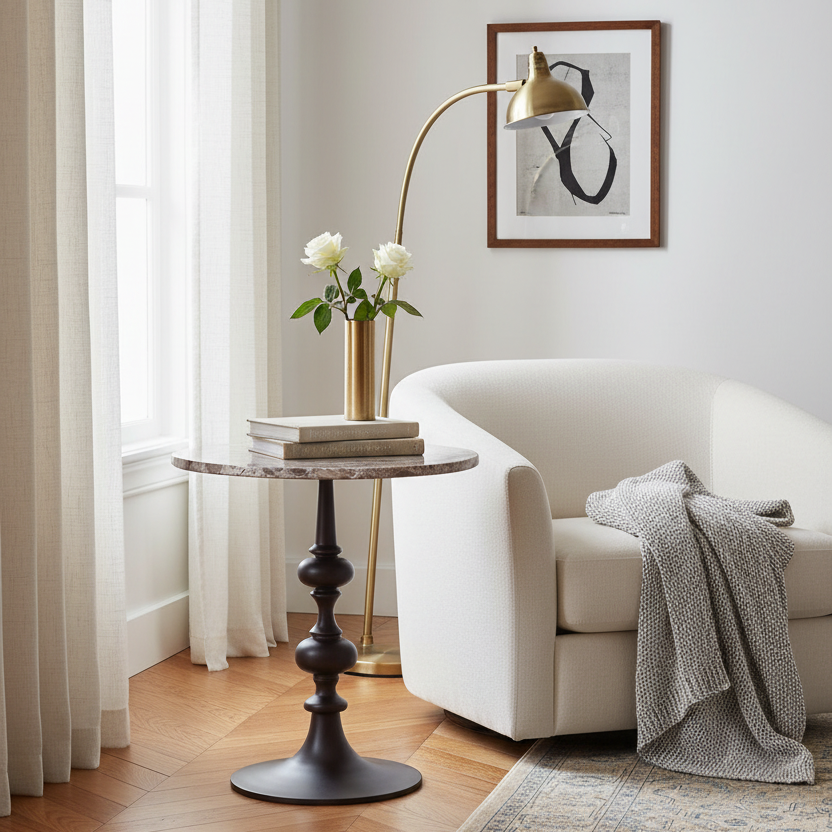 AMÉLIE MARBLE TOP ACCENT TABLE