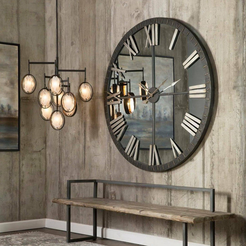 AMOS 60" MIRRORED WALL CLOCK