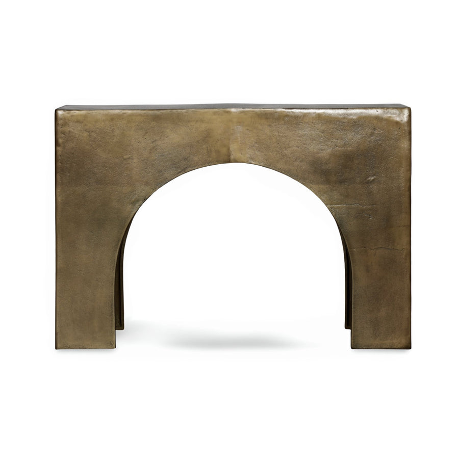 ANTIQUE BRASS ARCH CONSOLE