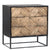 ANTIQUE OAK MOSAIC NIGHTSTAND