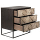 ANTIQUE OAK MOSAIC NIGHTSTAND