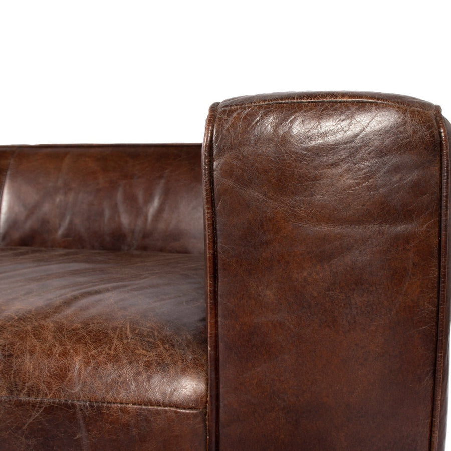 ANTWERP CIGAR BROWN LEATHER SOFA