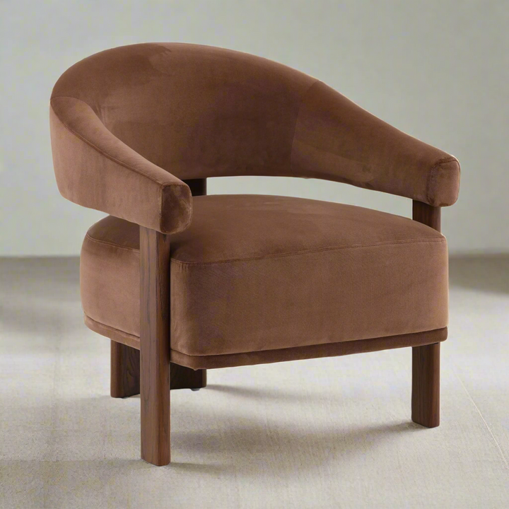ARNIE CHOCOLATE VELVET ACCENT CHAIR