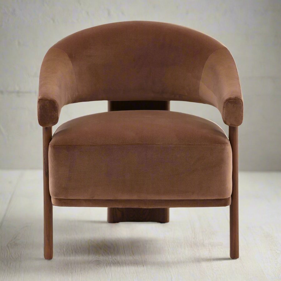 ARNIE CHOCOLATE VELVET ACCENT CHAIR