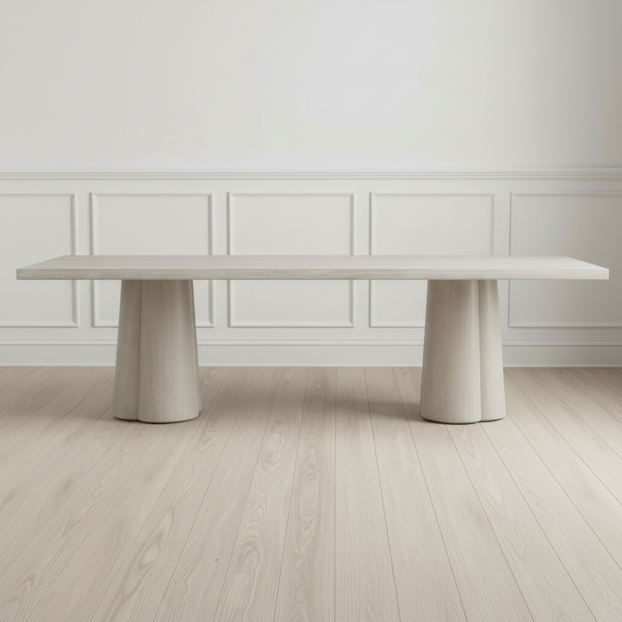 ARYA WHITEWASHED DINING TABLE