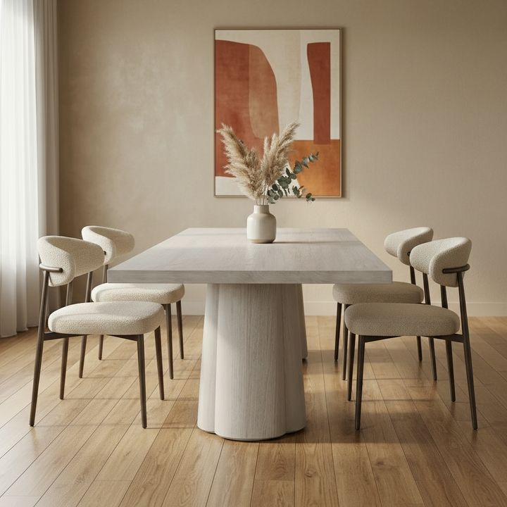 ARYA WHITEWASHED DINING TABLE