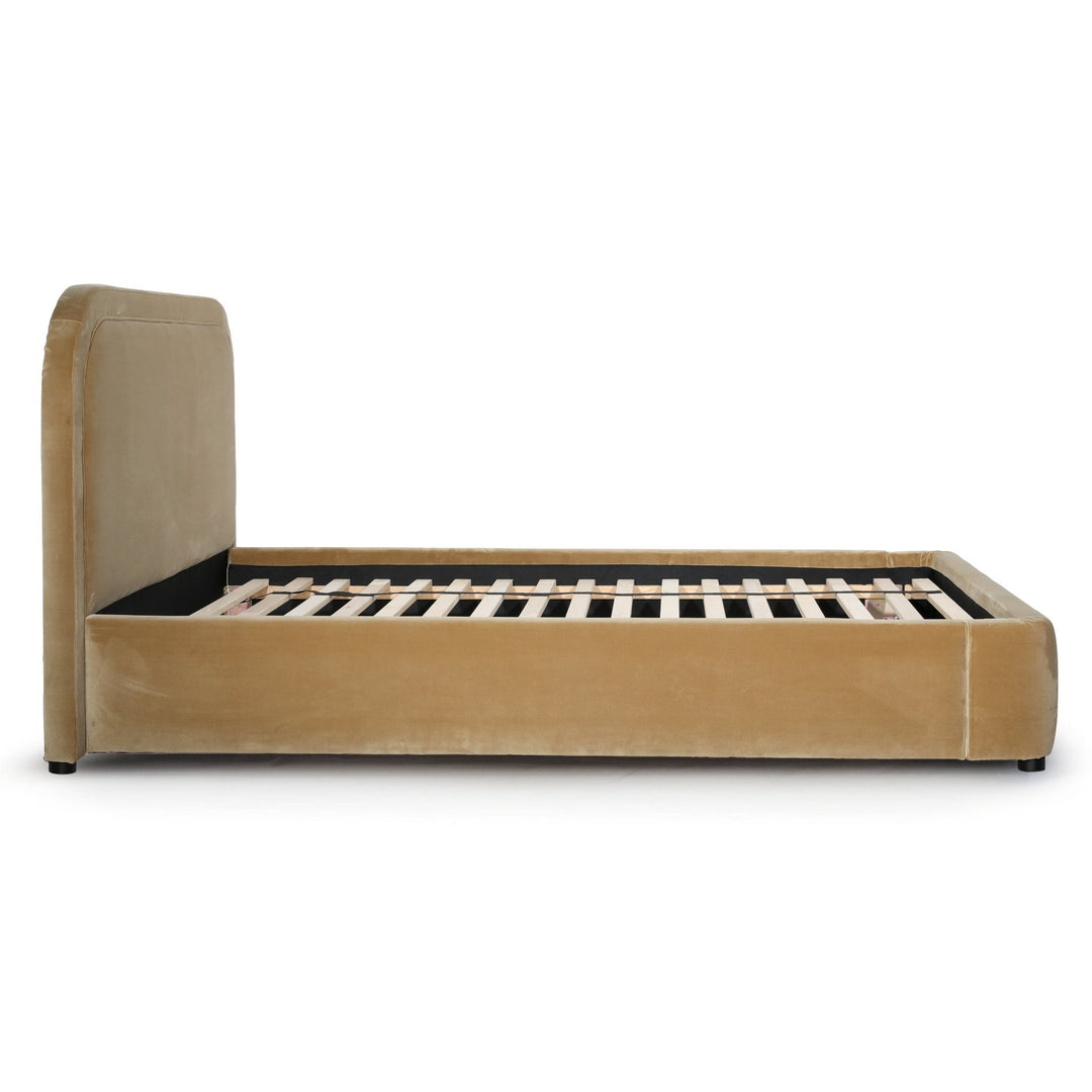 AUGIE CAMEL VELVET UPHOLSTERED BED