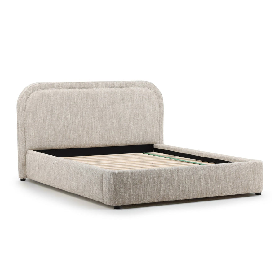 AUGIE NAPA BEIGE BOUCLE UPHOLSTERED BED