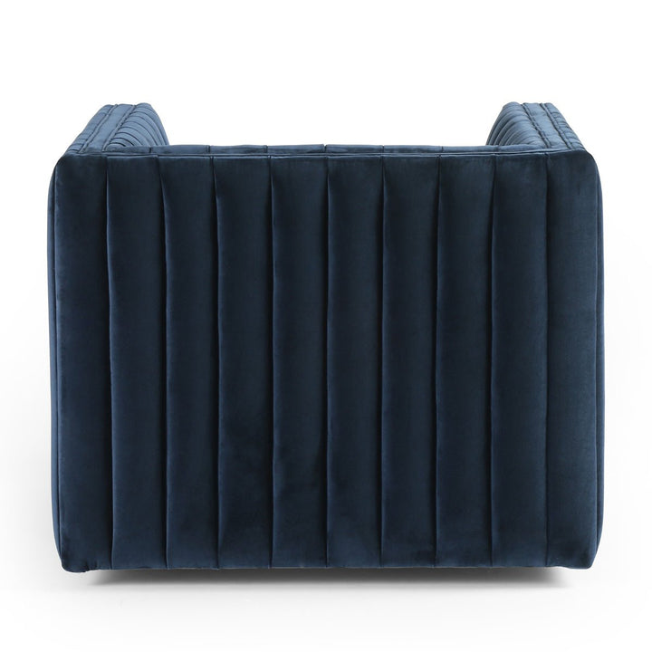 AUGUSTINE CHANNEL TUFTED NAVY VELVET SWIVEL CHAIR