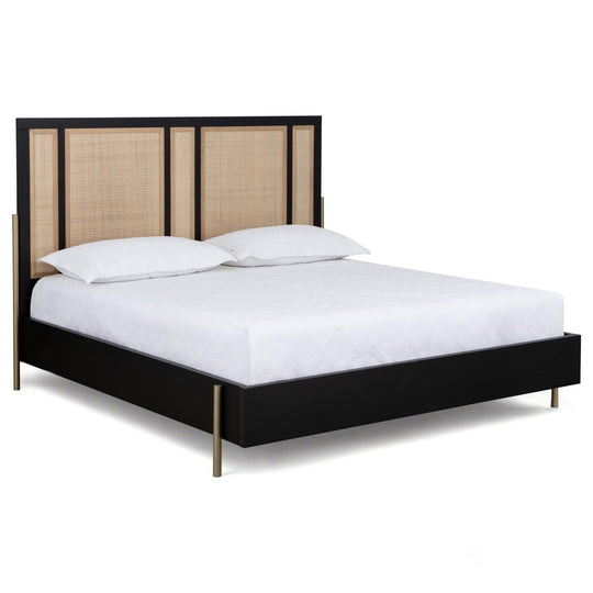 AVIDA BLACK & NATURAL CANE BED - FRONT VIEW