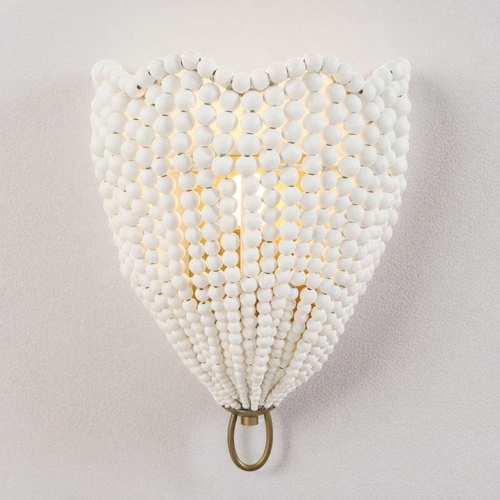 BIDDEFORD 1 LIGHT WHITE BEADED SCONCE