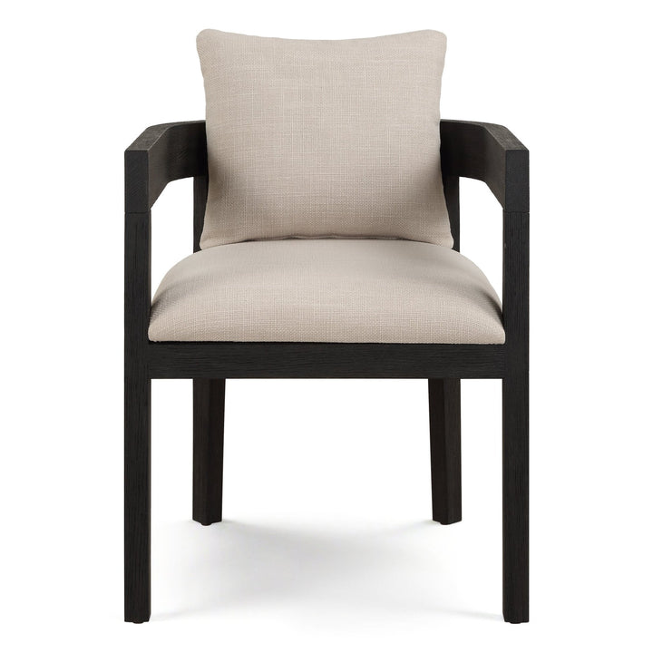 BALBOA EBONY OAK + LINEN DINING CHAIR