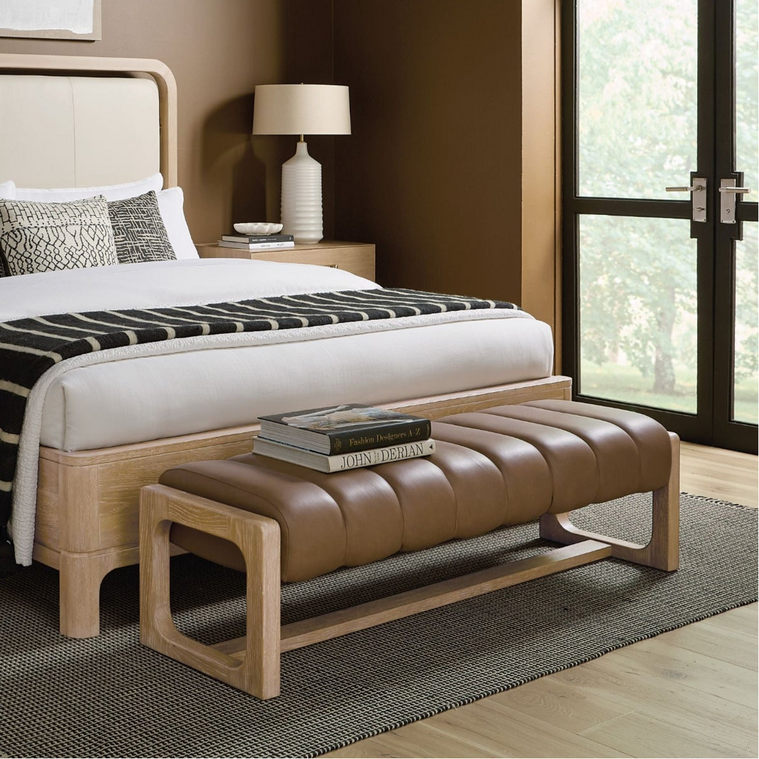 BANYON LEATHER UPHOLSTERED BEDROOM BENCH