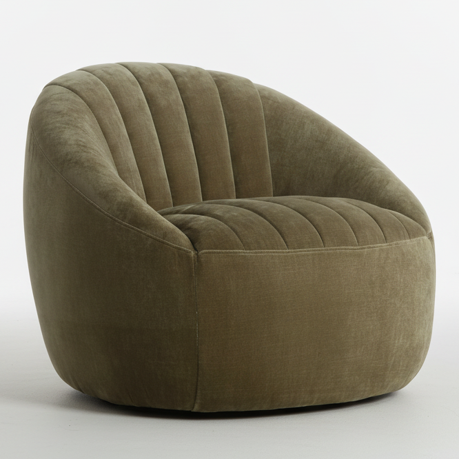 BARROW CHAMBRAY CHENILLE SWIVEL CHAIR
