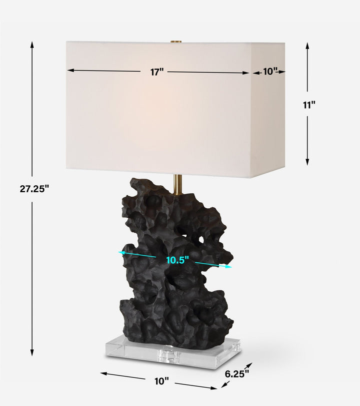 BASALT BLACK STONE TABLE LAMP