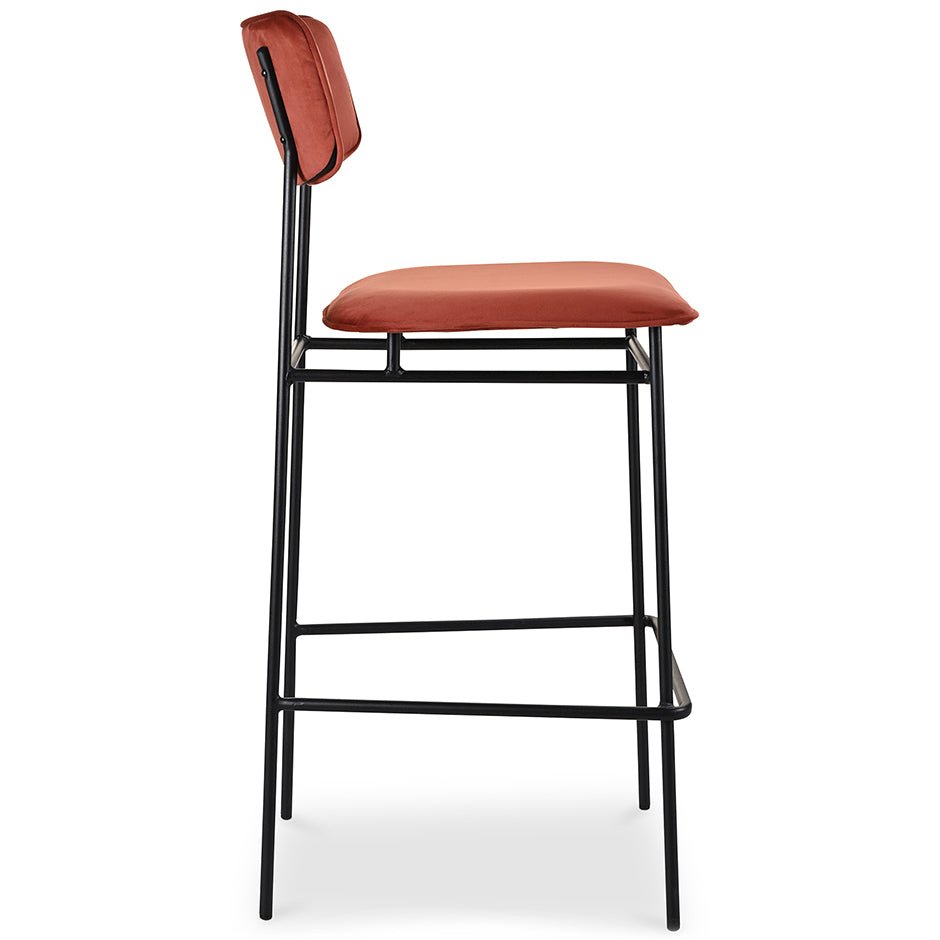 BAUER AMBER VELVET BARSTOOL