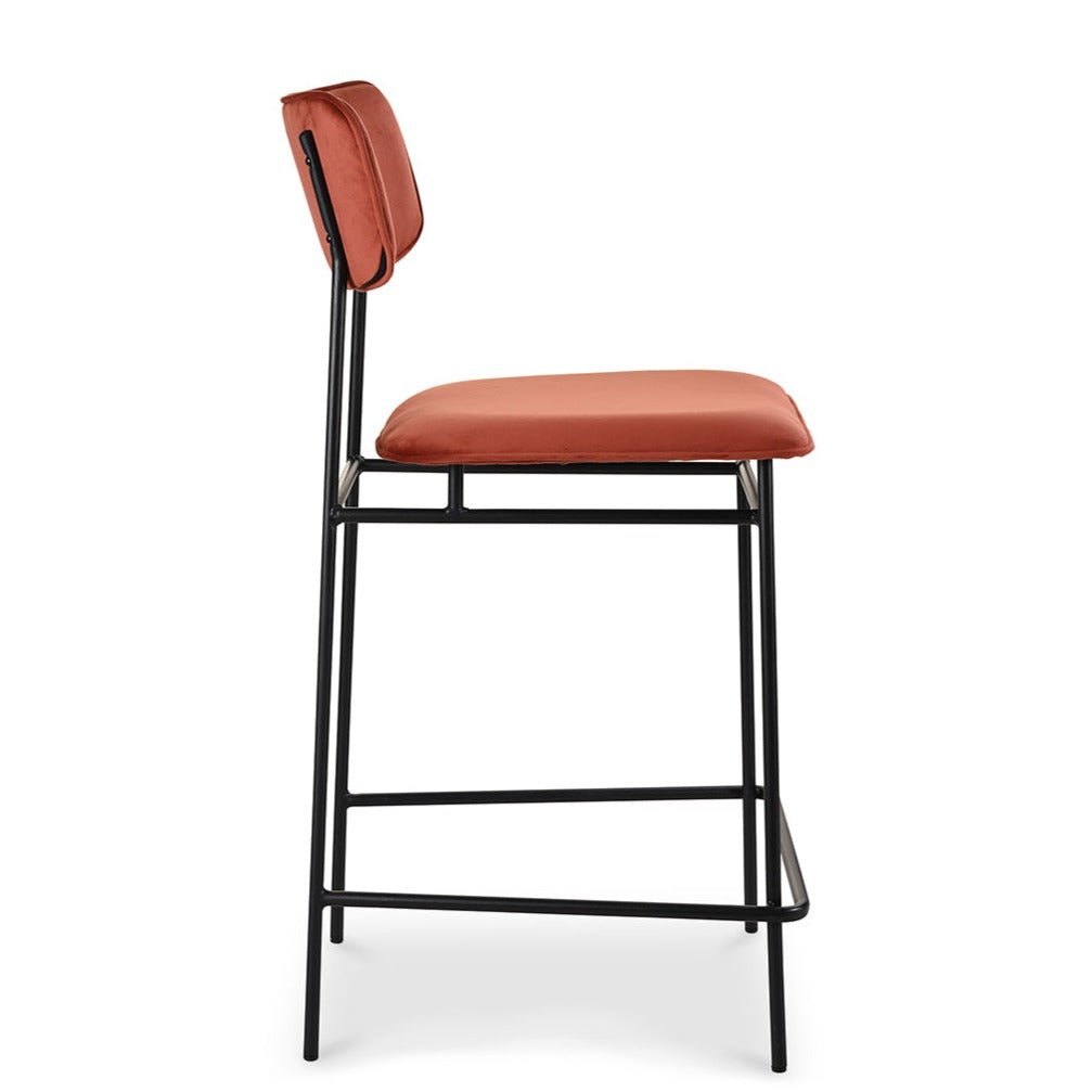 BAUER AMBER VELVET BARSTOOL