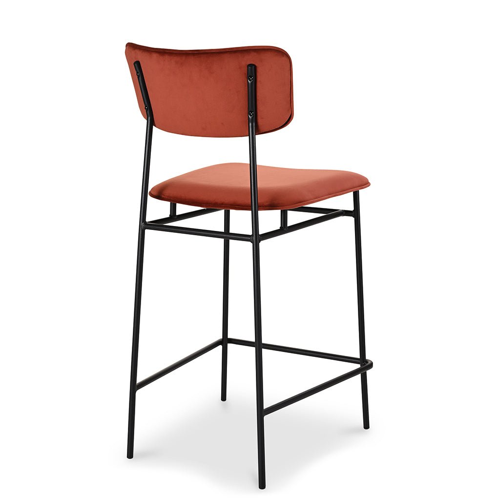 BAUER AMBER VELVET BARSTOOL