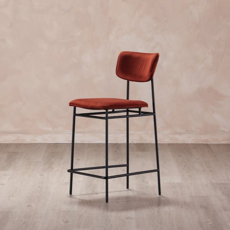 BAUER AMBER VELVET BARSTOOL