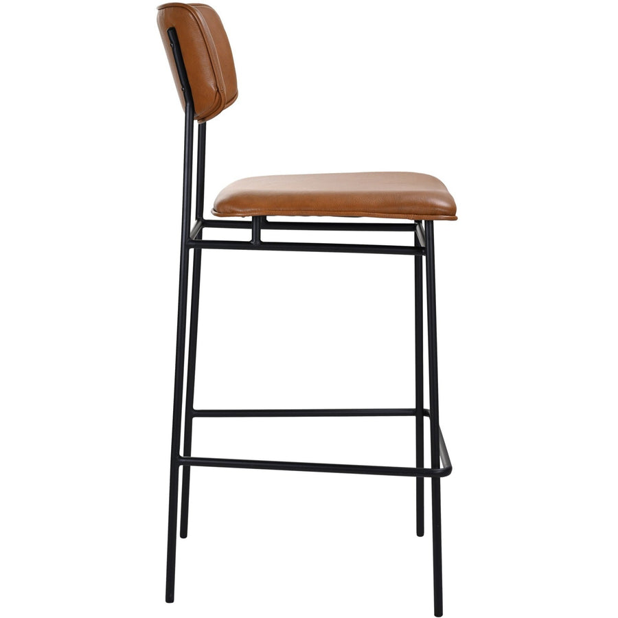 BAUER CHESTNUT LEATHER BARSTOOL