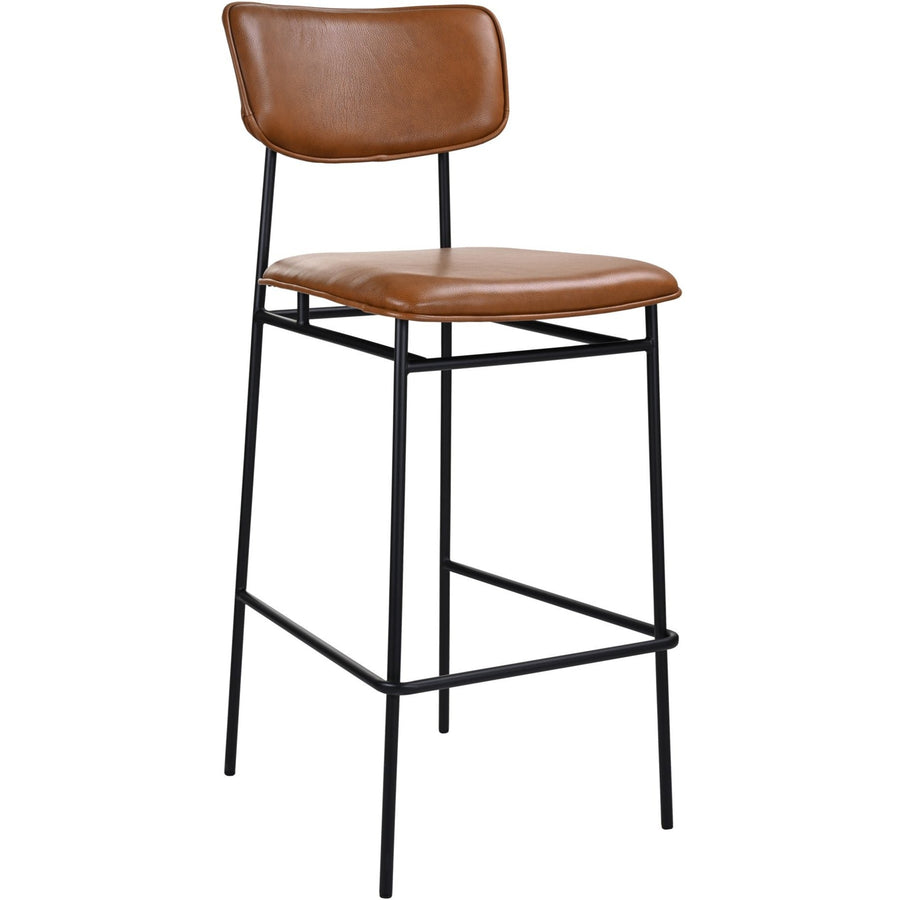 BAUER CHESTNUT LEATHER BARSTOOL