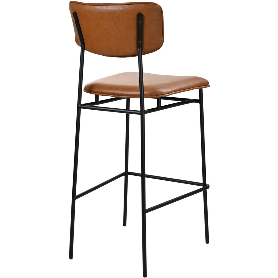 BAUER CHESTNUT LEATHER BARSTOOL