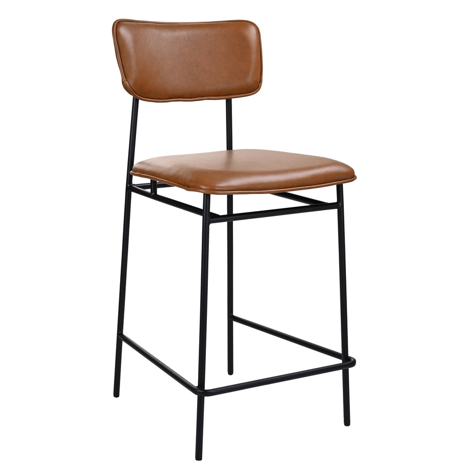 BAUER CHESTNUT LEATHER BARSTOOL