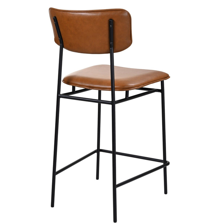 BAUER CHESTNUT LEATHER BARSTOOL