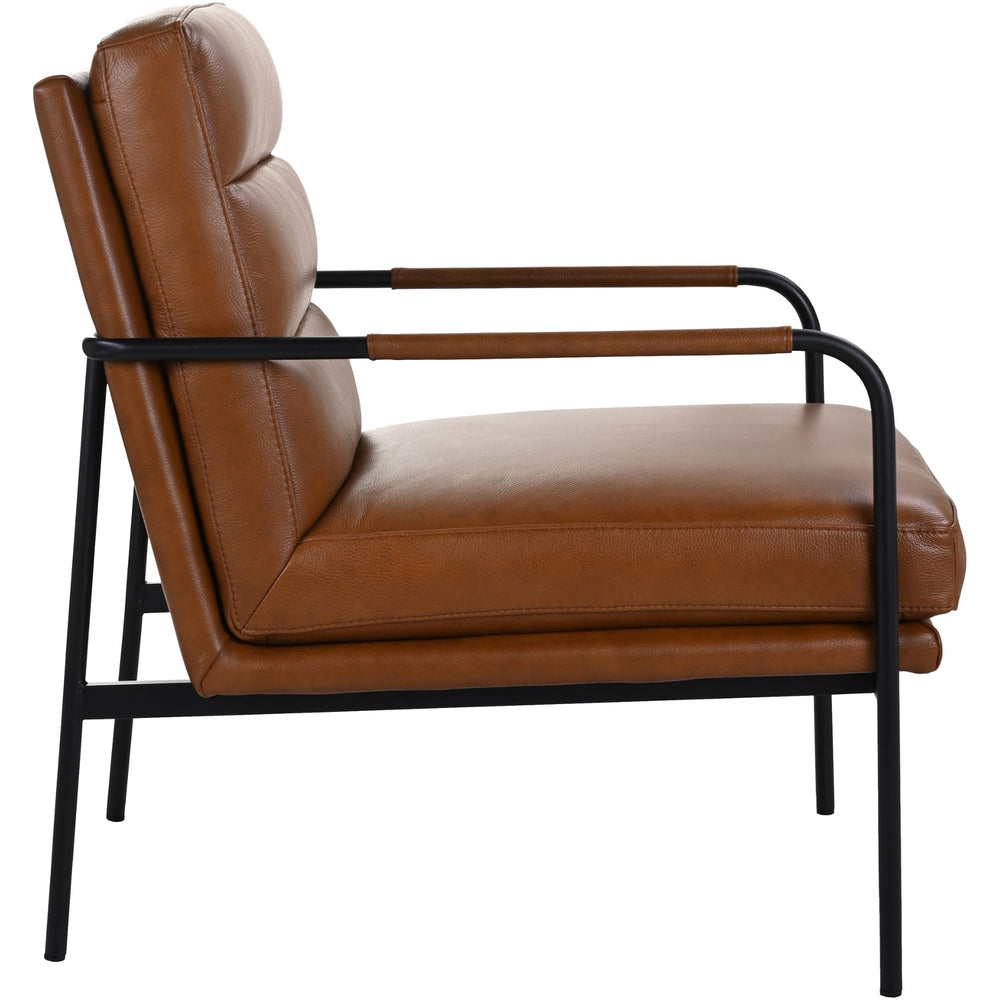 BAUER CHESTNUT LEATHER ARM CHAIR